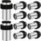 Door Stops, Floor Wall Mounted Door Stopper Silver Stainless Steel Heavy Duty Door Stop Modern Tall Door Stoppers for Skirting, Outdoor Doorstop with Sound Dampening Rubber Tip & Ring, 64mm, 10 Pack