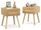 RELAX4LIFE Nachttisch 2er Set, mit Schublade, Beistelltisch mit Rattan-Design, Nachtkommode mit Massiven Kiefernholzbeinen & Metallgriff, Sofatisch Wohnzimmer Schlafzimmer, 40 × 40 × 55 cm (2)