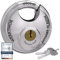 Lucchetto WERKTHOR con Chiave - Lucchetto a Disco da 7 cm per Serratura di Rimorchio - Lucchetto di Sicurezza + 2 Chiavi - Lucchetto a Grillo Rotondo