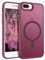 DOMAVER Hülle für iPhone 7 Plus/iPhone 8 Plus, Handyhülle iPhone 8 Plus/iPhone 7 Plus Case Durchscheinend Matt Stoßfeste Damen Männer Rundumschutz Magnetisch Schutzhülle, Pflaume