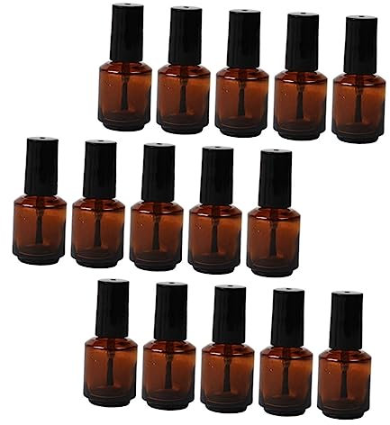 HAPINARY 15pièces Flacons De Vernis à Ongles Vides Verre Avec Pinceau Flacons Transparents Rechargeables Pour Retouches De Vernis