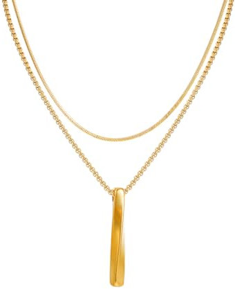 Eigso 2 pezzi oro ciondolo torsione in acciaio inox uomini collana serpente