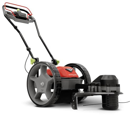 Earthquake Tondeuse à Fil 60 V, Comprend Deux Batteries de 4 Ah, Un diamètre de Coupe de 55,9 cm, Trois Vitesses de Coupe, des Roues de 35,6 cm Qui ne Tombent jamais, Un Assemblage Facile, Un Guidon