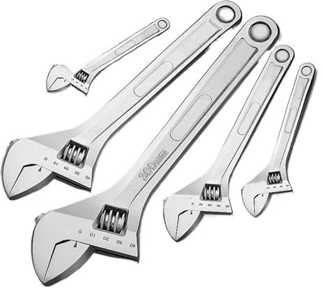 BADIKA Adjustable Wrench Mi ni Small Adjustable Spanner Wrench Tool 100mm 150mm 200mm 250mm 300mm 350mm 450mm 600mm(350mm 25pcs)