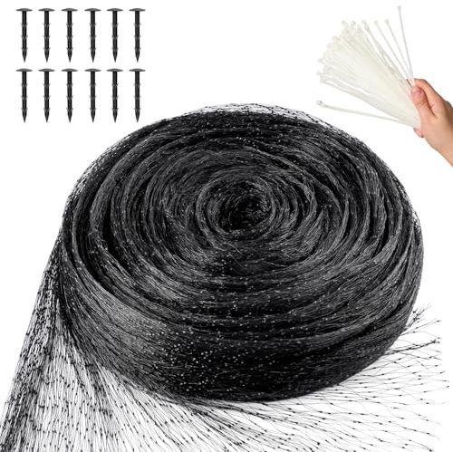 MAIYADUO 4m x 12m Vogelnetz Vogelschutznetz engmaschig (15x15mm) Robust, witterungs- & UV-beständig, Kirschbaum Netz feinmaschig Laubnetz Teichnetz Obstbaumnetz Taubennetz Gartennetz Balkon Netz