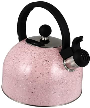 Veemoon 1pc Stainless Steel Whistling Kettle with Heat-Insulated Handle Water Heating Teakettle for Induction Cookers and Gas Stoves Random Color