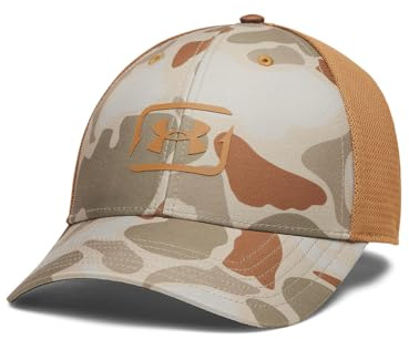 Under Armour Men's Fish Hunter Stretch Fit Hat, (499) Federal Tan/Tundra/Tundra, Medium/Large