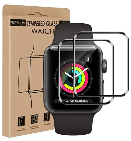 Bodyguard 2 pièces Verre Trempé pour Apple Watch Series 4/5/6/SE/SE2 (40mm), Résistant aux rayures, pas de bulles vitre protection, Haute Sensibilité, HD iWatch 40mm protection écran
