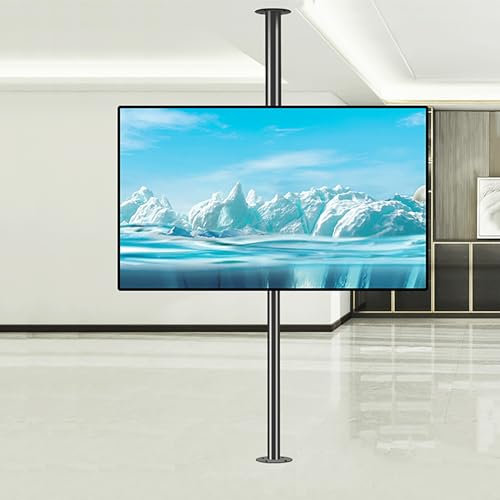 LCD TV Floor Stand - Telescopic TV Stand,360 Degree Rotating Frame Universal TV,Height Adjustable Bracket,Fits Most 32-75 Inches TVs,Max Bearing 45kg,Easy To Install,1095,1350MM