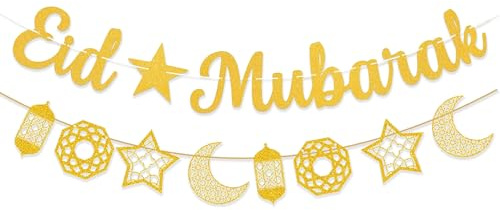 Goldene Eid Banner Eid Dekorationen für zu Hause Ramadan Dekorationen Umrah | Goldene Eid Banner Eid Dekorationen für zu Hause Ramadan Dekorationen Umrah mubarak