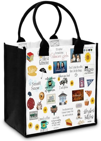 Leseogye Girls Stoffbeutel Bedruckt Tragetasche Damen Einkaufstasche, Aesthetic Tragbar Baumwolltasche mit Langen Henkeln, Doppelseitig Stoffbeutel Bedruckt für Fans, Frauen, Mädchen 30x30cm