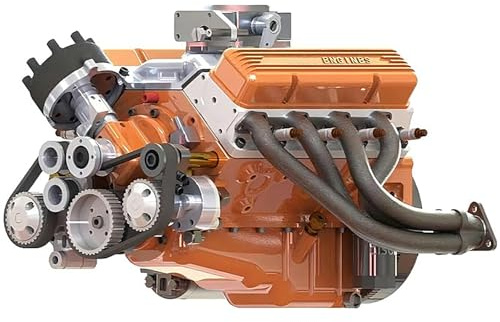 Engine Model Kit, V8 E-ngine Kit, Working V8 Engine Petrol Metal, V-8 Build Your Own Model for Adults, Assembling Gasoline Engines, for Hobby Display Education Classroom