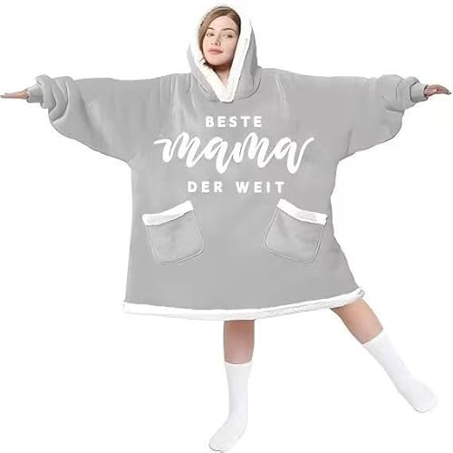 HYDDHQ Muttertagsgeschenke für Mama – Decke mit Ärmeln Beste Mama Geschenk zum Muttertag - Geburtstagsgeschenk Muttertagsgeschenke für Mutter - Mutter Geschenk von Tochter und Sohn