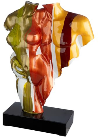 GILDE Skulptur Coppia Colorata - Kunstharz - Mehrfarbig - glänzend - Paarmotiv - Torso - Höhe 49cm x Breite 35cm