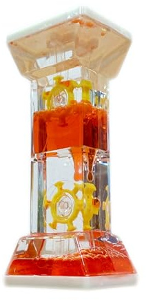 Minuteur Sensoriel Liquide Motion Timer Bubbler, Sablier Liquid avec Moulin à Vent, Jouets Sensoriels pour Relaxation Soulagement du Stress, Autisme, TDAH, Cadeaux pour Adultes et Enfants (Rouge)
