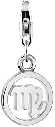Nenalina Sternzeichen Jungfrau Karabiner Charm Anhänger für Bettelarmband aus 925 Sterling Silber 713298-000