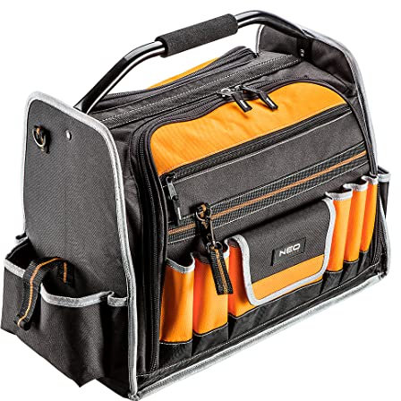 NEO TOOLS Werkzeugtasche 49.5 x 38 x 27 cm (LxHxW), Nylon 600D 32 Innentaschen, 12 Außentaschen, stabiler Boden, stabiler Griff und Riemen