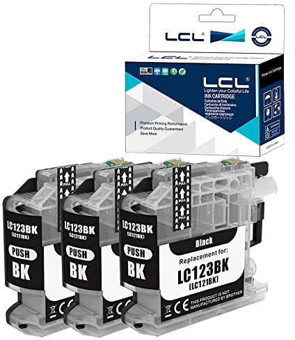 LCL Kompatibel Tintenpatrone LC121 LC123 LC121BK LC123BK (3 Schwarz) Ersatz für Brother MFC-J4410DW J4510DW J4610DW J4710DW J470DW J6920DW J870DW J245 J650DW J6720DW J6520DW DCP-J4110DW J132W J152W