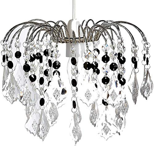 Chandelier Style Ceiling Light Shade Droplet Pendant Acrylic Crystal Bead Luxury (Fountain Drop)