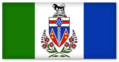 12cm! Klebe-Folie Wetterfest Made-IN-Germany Yukon Territory Canada City Flag K547 UV&Waschanlagenfest Auto-Aufkleber Sticker Decal