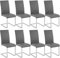 tectake® 8er Set Esszimmerstühle modern, ergonomischer Stuhl für Esszimmer, Besucherstuhl, Möbel für Küche, Esstisch, Küchenstühle, Freischwinger Essstühle, hohe Rückenlehne - grau