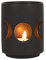 Elegant Black Ceramic Small Triple Moon Cut Out Tealight Holder - 7cm x 6cm (1 Pc.) - Eye-Catching Design, Sturdy Material - Ideal for Your Home & Office Decor