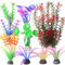RJMBMUP Artificial Plastic Plants Fish Tank Decorations Aquarium Ornaments Multicolor Accessories Set for Tropical Goldfish
