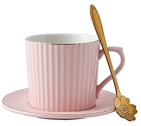 GYZLZZB Tazza di tè e piattino del caffè Set di porcellana Le moderne tazze del caffè espresso della porcellana La tazza della colazione reale può essere utilizzata come bevande il succo d'acqua del c