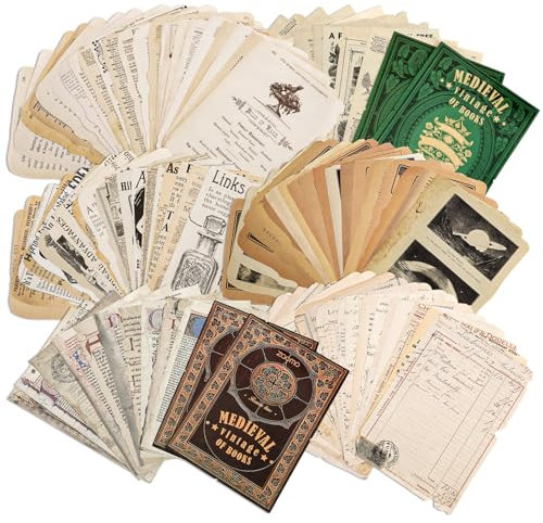 JUNEBRUSHS 120 Blatt Scrapbook Papier Vintage Scrapbook Zubehör Ästhetisch Scrapbooking Papier DIY Dekoratives Papier für Scrapbooking Bullet Journal(12x17cm,13x18cm)