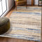 Carpeto Rugs Modern Teppich abstrakt Muster - Kurzflor, Weich und Glanz - Teppich für Wohnzimmer, Schlafzimmer, Esszimmer - ÖKO-TEX Wohnzimmerteppich - Beige Blau Gold - 80 x 150 cm