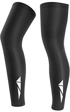 WINBST Beinlinge, Sport Kompression Wadenbandage Sonnenschutz UV-Schutz Leg Sleeves, Eisseide Kompression Fitness Beinabdeckung zum Basketball Fußball Radfahren, Schwarz, L