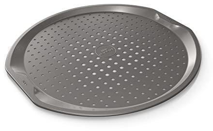 Ninja Foodi ZEROSTICK Pizza Tray 33cm, Non-Stick, Long Lasting Heavy Duty Pizza Tray made from Aluminised Steel, Dishwasher Safe,Grey, B30813EUUK
