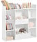 SoBuy Kids Bookshelf and Toy Storage Unit with 8 Storage Compartments Children's Bookcase for Nursery Toddler Room Baby Book Shelf Kids Book Storage White 106x30x104 cm KMB55-W