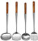 AMIUHOUN Juego de Utensilios de Cocina con de Acero Inoxidable para Wok, Cuchara de arroz ranurada