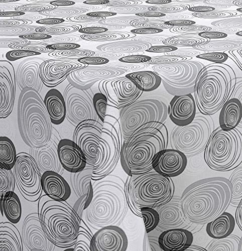 Wachstuch Wachstischdecke Tischdecke, Black and White Series mit Paspelband Florenz Eckig 130 x 260 cm, Abwaschbar