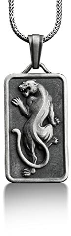 BySilverStone Jewelry – Anpassbare Black Panther-Halskette, Tier-Halskette Aus Sterlingsilber, Personalisierte Halskette, Jaguar-Halskette, Katzenschmuck, Erinnerungsgeschenk
