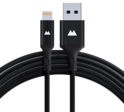 Mous - Cable de carga USB A a Lightning - Trenzado de nailon - 3 m - Negro