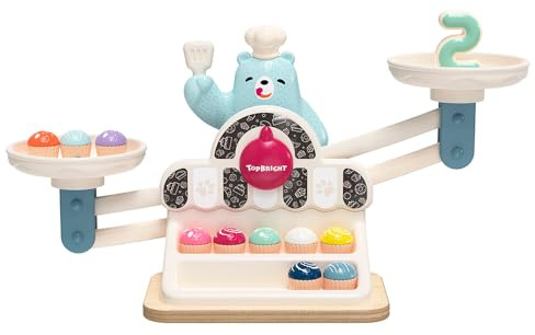 TOP BRIGHT Topbright - 1210892022de0001 - Lernspiel Mathematische Waage Yummy Bear, Lernspiel, Montessori, Addition und Subtraktion, 3 Jahre