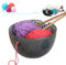 MKNZOME Bol de rangement portable en céramique fait à la main avec trous sculptés et trous pour perceuses pour tricoter, accessoires de crochet, tricot, décoration d'intérieur