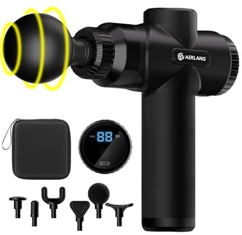 AERLANG Massage Gun, Percussion Massage Gun Deep Tissue, with 10 Speed Levels, Type-C Charging, Portable Handheld Muscle Massager for Muscle Pain Relief, Home and Office Use, Gifts for Women