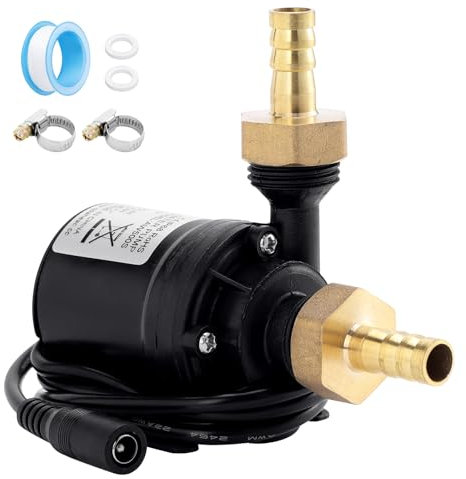 WiMas DC 12V Mini Brushless Submersible Water Pump Amphibious Pump Drive Water Pump with Adapter for Solar Aquarium Pond Fish Tank Pond Water Circulation
