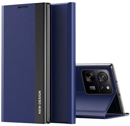 FMPCUON Coque pour Xiaomi Poco F5 Pro 5G, Coque Xiaomi Poco F5 Pro 5G,Etui Protection Housse Premium en Cuir PU, Pochette Flip Case Compatible avec Xiaomi Poco F5 Pro 5G - Bao Bleu