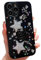 HZLFCZL Compatible with iPhone 12 Pro Max Case,cute kawaii cartoon glitter 3D star crystal heart pattern design lens protection sparkly phone case for iPhone 12 Pro Max for women girl-Black