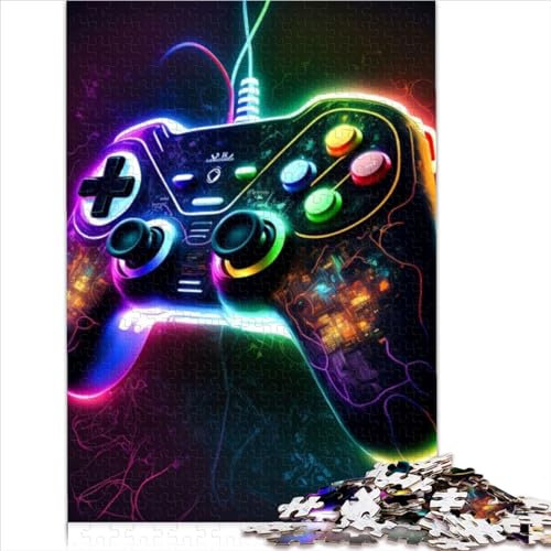 1000-teilige Puzzles für Erwachsene Gaming-Neon-Puzzles für Kinder Premium 100% recyceltes Brett, geeignet für Erwachsene, Geschenke für Freunde und Familie (26 x 38 cm)