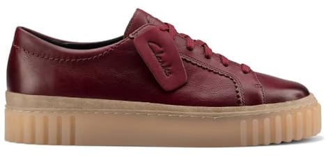 Clarks Mayhill Walk Sneaker für Damen, burgunderrotes Leder, 36 EU