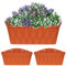 Woodside Plastic Hanging Rectangle Wall/Fence Planters, Indoor/Outdoor Wall Mounted Window Box Flower Container, Pack of 3
