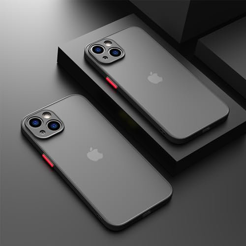 Unique Gifts House Ltd Shockproof iPhone 12 Pro Black Matte Bumper Drop Proof, Camera Protection, Full Body Protective, Dustproof, Anti-Fingerprint Cover