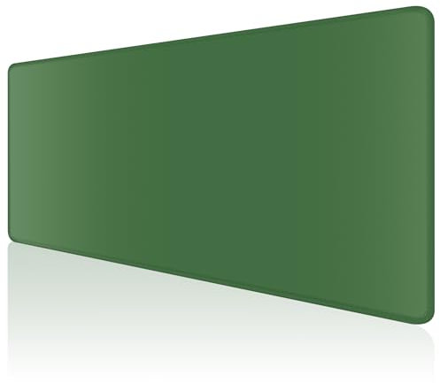 Dapesuom Large Gaming Mouse Pad, Extended Mouse Mat with Stitched Edges, Full Size Keyboard Pad with Non-Slip Base, Big XXL Computer Desk Mats for Gamer, Laptop, Office, 35.5 x 15.7in, Forest Green