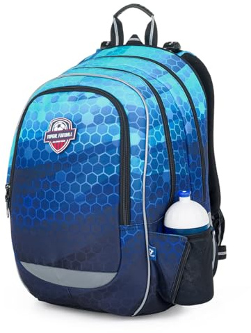 TOPGAL Schulrucksack für Jungen ab 2. Klasse, ergonomisch & leicht, wasserabweisend, mit reflektierenden Elementen, 26 L Schulranzen mit Brustgurt & Rückenpolsterung (Sports Team)