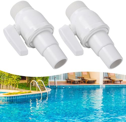 HIQE-FL Absperrhahn Pool,2 Stück Absperrhahn für Pools,Pool Schlauchadapter,Pool Absperrventil,Absperrhahn Poolschlauch,Pool Zubehör,Anschluss Pool Pumpe Ersatz für SP0729 Skimmer Filter